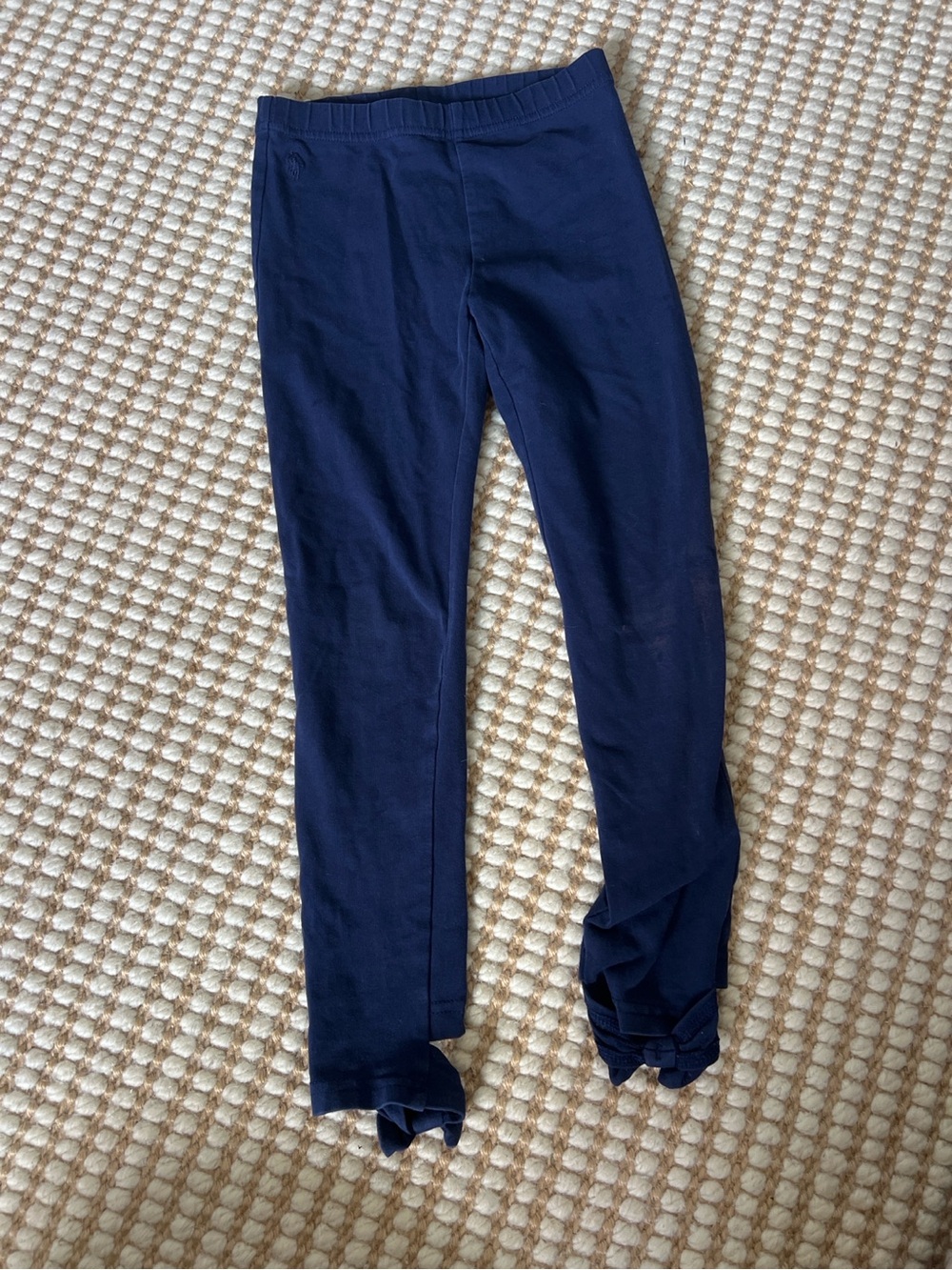 Ralph Lauren Navy Leggings with Bow Ankles | Girls Size 6